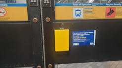 Please touch: ETS began installation of new push-plates made from compressed salt that have the look and feel of tile, but come with added germ fighting capabilities.
