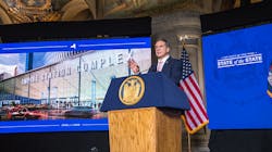 New York Gov. Andrew Cuomo lays out his 2021 infrastructure plan as part of his State of the State address. The plan includes progressing the proposed Empire Station Complex, which will expand New York Penn Station tracks and build on the successful opening of the Moynihan Train Hall. New York Gov. Andrew Cuomo lays out his 2021 infrastructure plan as part of his State of the State address. The plan includes progressing the proposed Empire Station Complex, which will expand New York Penn Station tracks and build on the successful opening of the Moynihan Train Hall.