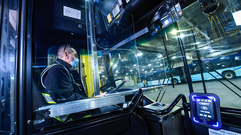 MTA credits its Department of Buses Engineering personnel for accelerating installation of polycarbonate safety barriers on all 4,800 local buses.