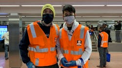 Two Mask Force Philly Ambassadors on Jan. 27 as part of an initiative to hand out masks to encourage their use. Two Mask Force Philly Ambassadors on Jan. 27 as part of an initiative to hand out masks to encourage their use.