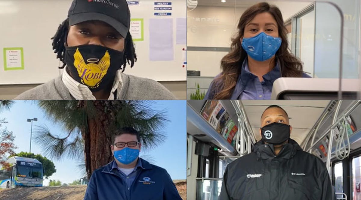 Transit employees from across the nation joined efforts in a new video encouraging mask wearing while using public transit.