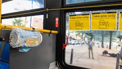 The Metropolitan Transportation Authority, like several transit agencies, installed mask dispensers in buses to encourage and promote wearing of face coverings. The Metropolitan Transportation Authority, like several transit agencies, installed mask dispensers in buses to encourage and promote wearing of face coverings.