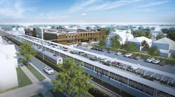 A rendering of the Michigan City 11th Street Station and Garage that is part of the South Shore Double Track project.