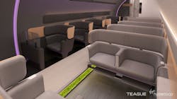 Teague designed the interior of the pods by incorporating best practices from several industries. Teague designed the interior of the pods by incorporating best practices from several industries.