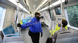 Ambassador Sequoia Taylor talks with a customer on a train.