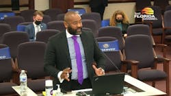 Palm Tran Executive Director Clinton B. Forbes speaks before the Florida State Senate Transportation Committee Feb. 2, 2021.
