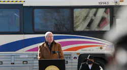 New Jersey Gov. Phil Murphy speaks at an event outlining the $250-million overhaul of New Jersey Transit's Walter Rand Transportation Center in Camden.