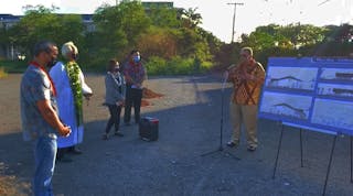 A screen grab from a Facebook video highlighting the groundbreaking ceremony for Maui County Department of Transportation Central Maui Transit Hub.
