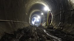 The tunnel excavator moving into position to start the final phase of tunnel two 100 percent excavation. The tunnel excavator moving into position to start the final phase of tunnel two 100 percent excavation.