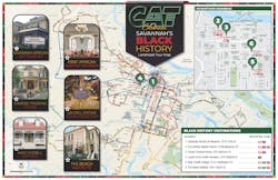 CAT developed a custom bus map directing riders to historically significant landmarks of Black history in Savannah.