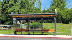 An example of a standardized BC Transit bus shelter.
