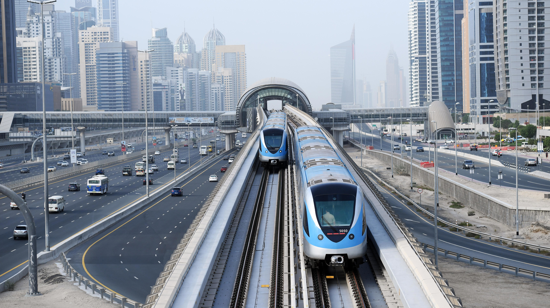 Dubai's automated metro system.