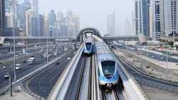 Dubai's automated metro system. Dubai's automated metro system.