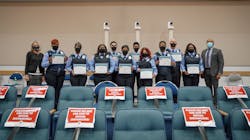 Palm Tran's graduating class of 10 bus operators. Palm Tran's graduating class of 10 bus operators.