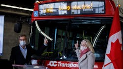 Ottawa Mayor Jim Watson and Canada Minister of Infrastructure and Communities Catherine McKenna at an event March 4 announcing funding for transit electrification transition. Ottawa Mayor Jim Watson and Canada Minister of Infrastructure and Communities Catherine McKenna at an event March 4 announcing funding for transit electrification transition.