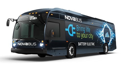 Stock image shows the type of battery-electric bus coming to MCTS. The specific design and branding of the local buses will be unveiled at a future date.