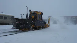 A Nordco M7 Snowfighter, doing what its name claims, clearing snow in Montreal.