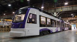 A Purple Line rail car at the CAF facility in this 2019 photo.