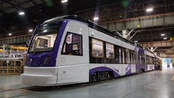 A Purple Line rail car at the CAF facility in this 2019 photo. A Purple Line rail car at the CAF facility in this 2019 photo.