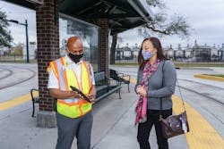 New Orleans RTA staff surveys riders to for the New Links system re-design project.