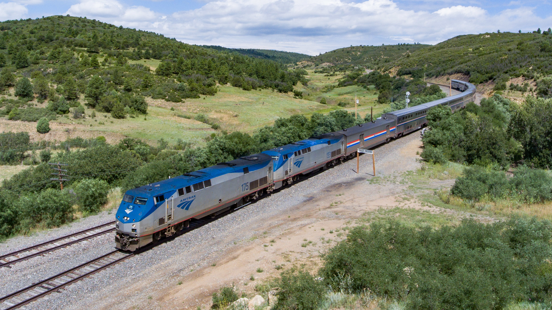 A file photo of Amtrak's Southwest Chief near Keota, N.M.; the railroad will restore full Southwest Chief service on May 31.