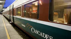 An Amtrak Cascades passenger car.