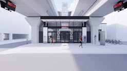 Rendering of the future Bryn Mawr Red Line station.