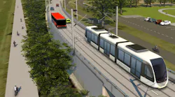Rendering of the KC Streetcar Riverfront Extension. During the last round of BUILD grant awards, now called RAISE grants, transit projects benefited from more than $220 million in funding including KC Streetcar’s Riverfront Extension.