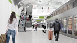 A rendering of the planned REM station at Montréal-Trudeau International Airport. A rendering of the planned REM station at Montréal-Trudeau International Airport.