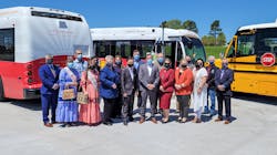 The Cherokee Nation rolled out two electric transit buses and one electric school bus as part of its week long celebration of Earth Day. The Cherokee Nation rolled out two electric transit buses and one electric school bus as part of its week long celebration of Earth Day.