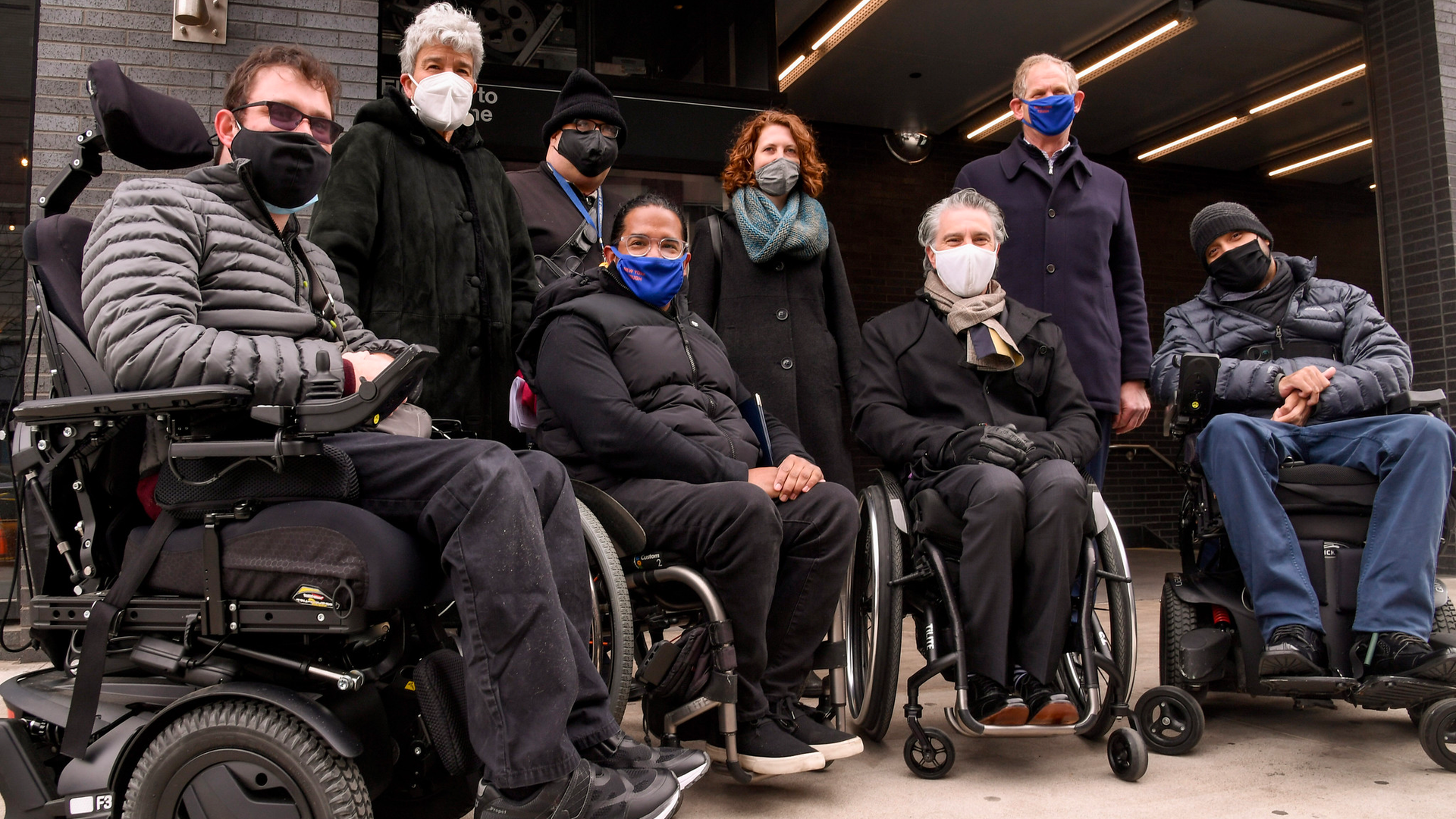 Representatives from the MTA, NYC Department of City Planning and Mayor&rsquo;s Office for People with Disabilities at the April 2 announcement introducing the Zoning for Accessibility proposal.