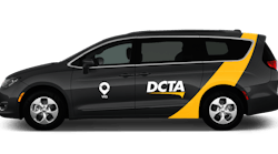 A mock up showing the branding of the vans that would be used for DCTA&apos;s GoZone on-demand service.