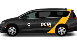 A mock up showing the branding of the vans that would be used for DCTA's GoZone on-demand service.