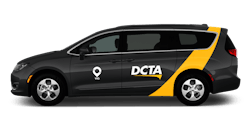 A mock up showing the branding of the vans that would be used for DCTA&apos;s GoZone on-demand service.