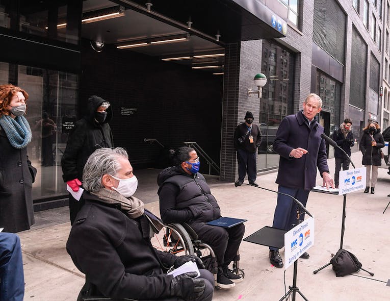 MTA Construction &amp; Development President Janno Lieber speaks April 2 at an event introducing the Zoning for Accessibility proposal.