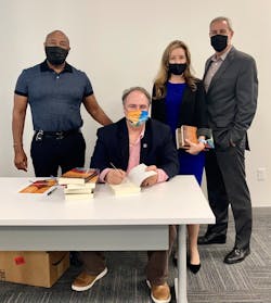 The Palm Beach Transportation Planning Agency (TPA) hosted Paul for a class on the Future of Public Transportation and a book signing. Here he is joined by PalmTran CEO Clinton Forbes, Nick Uhren, TPA Executive Director; Valerie Neilson, TPA Deputy Director of Multimodal Development