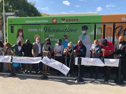 JTA CEO Nat Ford leads the ribbon cutting on their Wellness on Wheels – Mobile Vaccination Buses JTA CEO Nat Ford leads the ribbon cutting on their Wellness on Wheels – Mobile Vaccination Buses