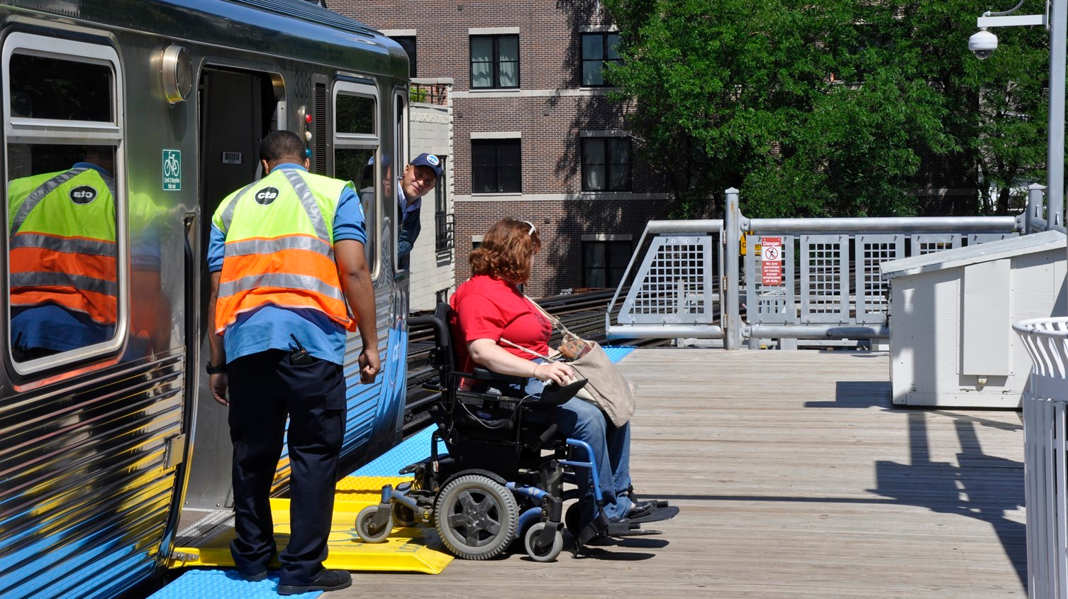 A CTA customer exists a train on the L in this undated image. CTA has added its support to the ASAP Act introduced in both the House and Senate that would help agencies fund ADA improvements at stations and facilities.