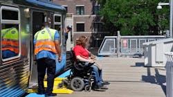 A CTA customer exists a train on the L in this undated image. CTA has added its support to the ASAP Act introduced in both the House and Senate that would help agencies fund ADA improvements at stations and facilities. A CTA customer exists a train on the L in this undated image. CTA has added its support to the ASAP Act introduced in both the House and Senate that would help agencies fund ADA improvements at stations and facilities.