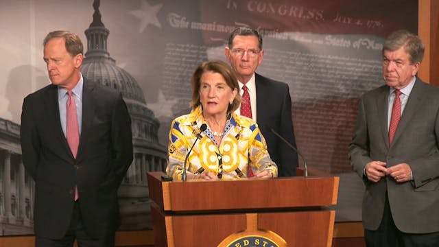 Sen. Capito speaks during a press conference outlining the Senate Republican infrastructure counteroffer.