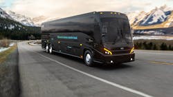 MCI's first battery-electric coach, J4500 CHARGE, was unveiled on May 4. MCI's first battery-electric coach, J4500 CHARGE, was unveiled on May 4.