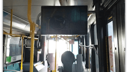 One of two LCD screens included in the new audiovisual information system. One of two LCD screens included in the new audiovisual information system.