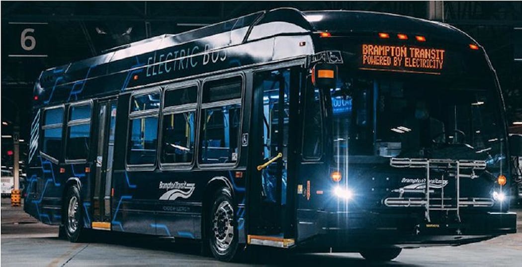Two 40-foot Nova Bus LFSe battery-electric buses will be deployed on Brampton Transit on May 4.