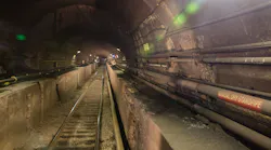 The interior of one of the Hudson Tunnels.