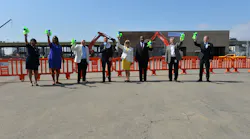 June 21, 2021 -- Officials gather to celebrate the beginning of work on the Airport Metro Connector station that will serve as the transfer point between the Metro system and the LAX Automated People Mover.