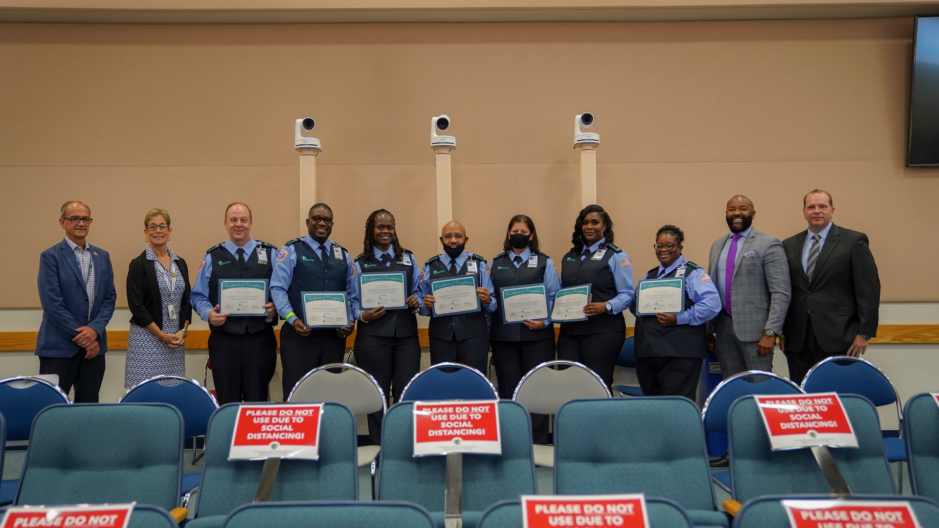Palm Tran's June 2021 graduating bus operators include: Brandy Bell, Angelo DiGrigoli, April Gadson, Mirvens Lixe, Bruce LaRoche Jr., Tangela Roundtree, Adriana Villa.