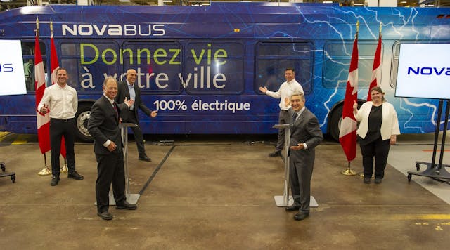 Funds from the government of Canada will help Nova Bus modernize its manufacturing facilities in Quebec, among other zero-emission bus focused enhancements.