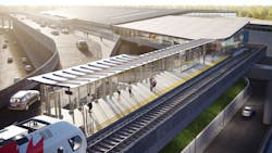 A rendering of the future LRT station at Ottawa Airport. A rendering of the future LRT station at Ottawa Airport.