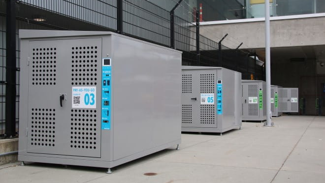 TransLink will install bike lockers at six transit hubs as part of a pilot program.