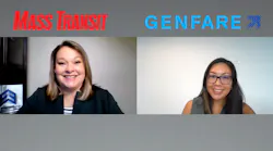 Daria van Engelen, Chief Revenue Officer of Genfare, right, discusses fare equity and electronic payments.